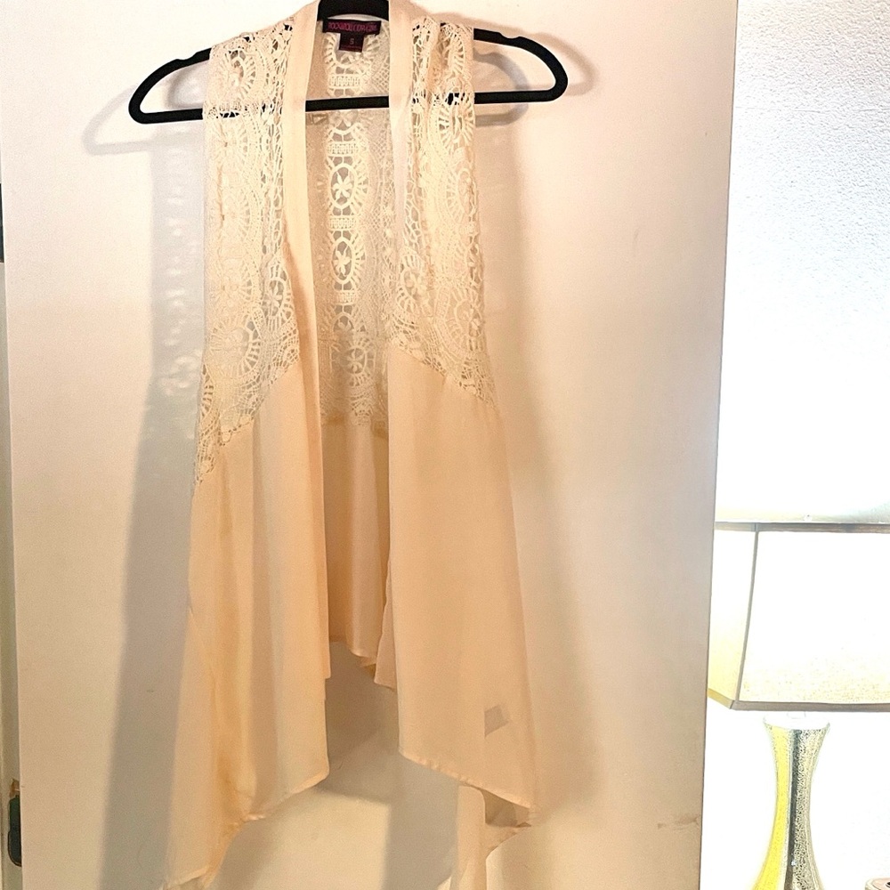 Rock & Roll Cowgirl Ivory Lace Vest - Small
